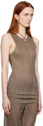 Ludovic de Saint Sernin Brown Pleated Tank Top