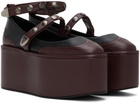 Molly Goddard Black & Brown Camille Platform Ballerina Flats