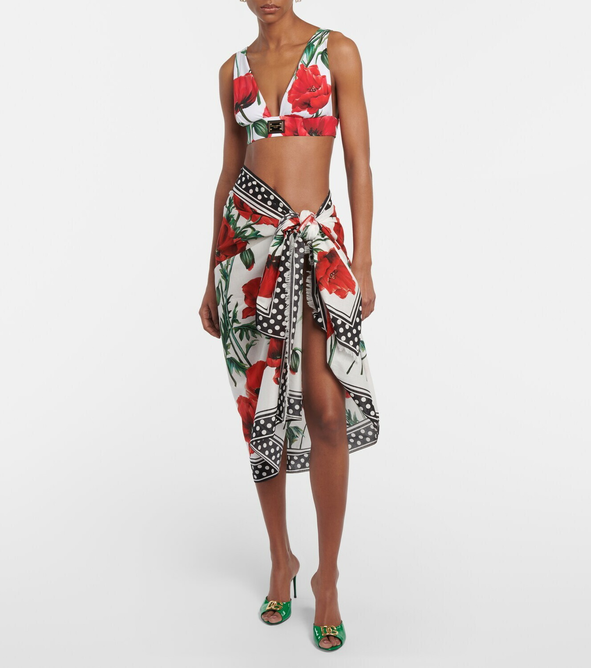 【DOLCE & GABBANA】花柄コットンビーチカバーアップパレオ Dolce&Gabbana - Floral-printed cotton beach cover-up Dolce