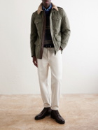 Brunello Cucinelli - Shearling-Trimmed Padded Canvas Jacket - Green