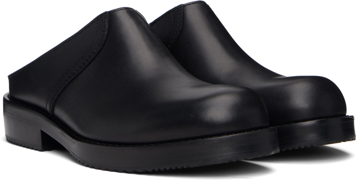 Dries Van Noten Black Leather Clogs