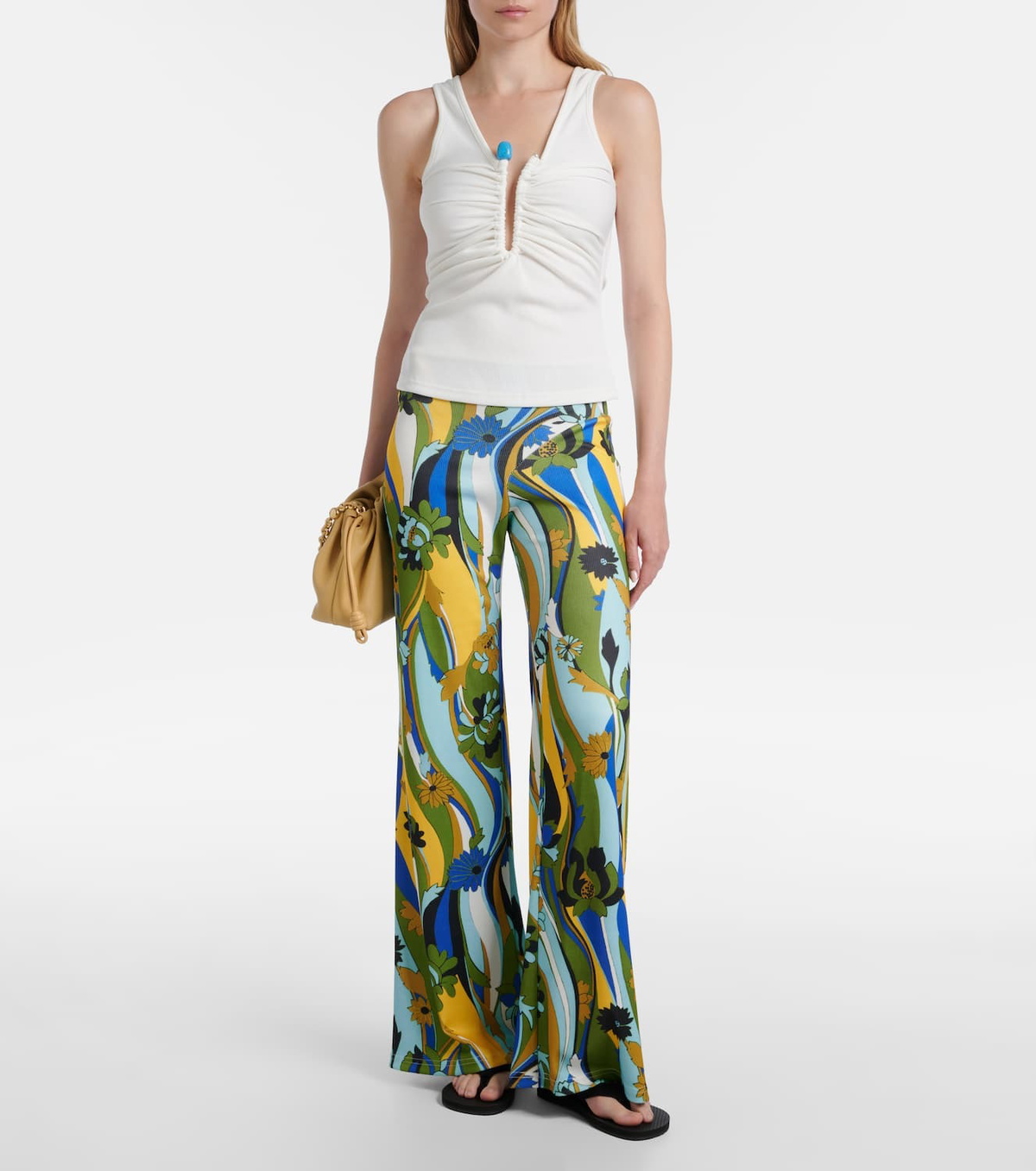 Christopher Esber Crystal Pin embellished jersey tank top