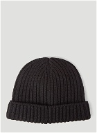 Re-Nylon Trimmed Beanie Hat in Black