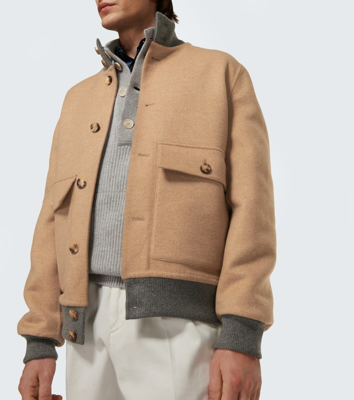 BRUNELLO CUCINELLI ウール混ジャケット Brunello Cucinelli - Wool bomber jacket Brunello Cucinelli