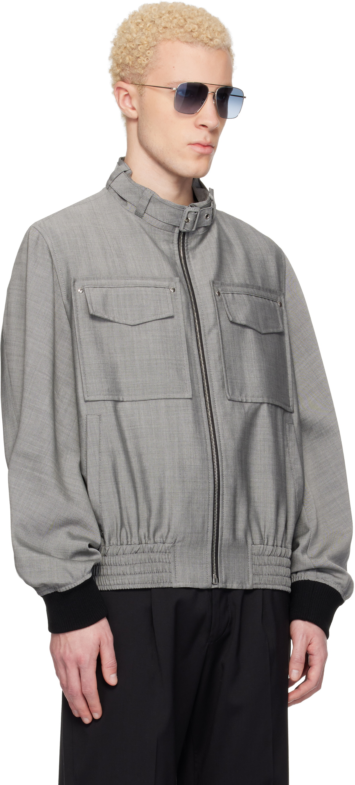 Lanvin Gray Mohair Wool Jacket