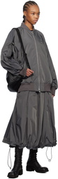 YOHJI YAMAMOTO Gray R-Belted Bomber Jacket