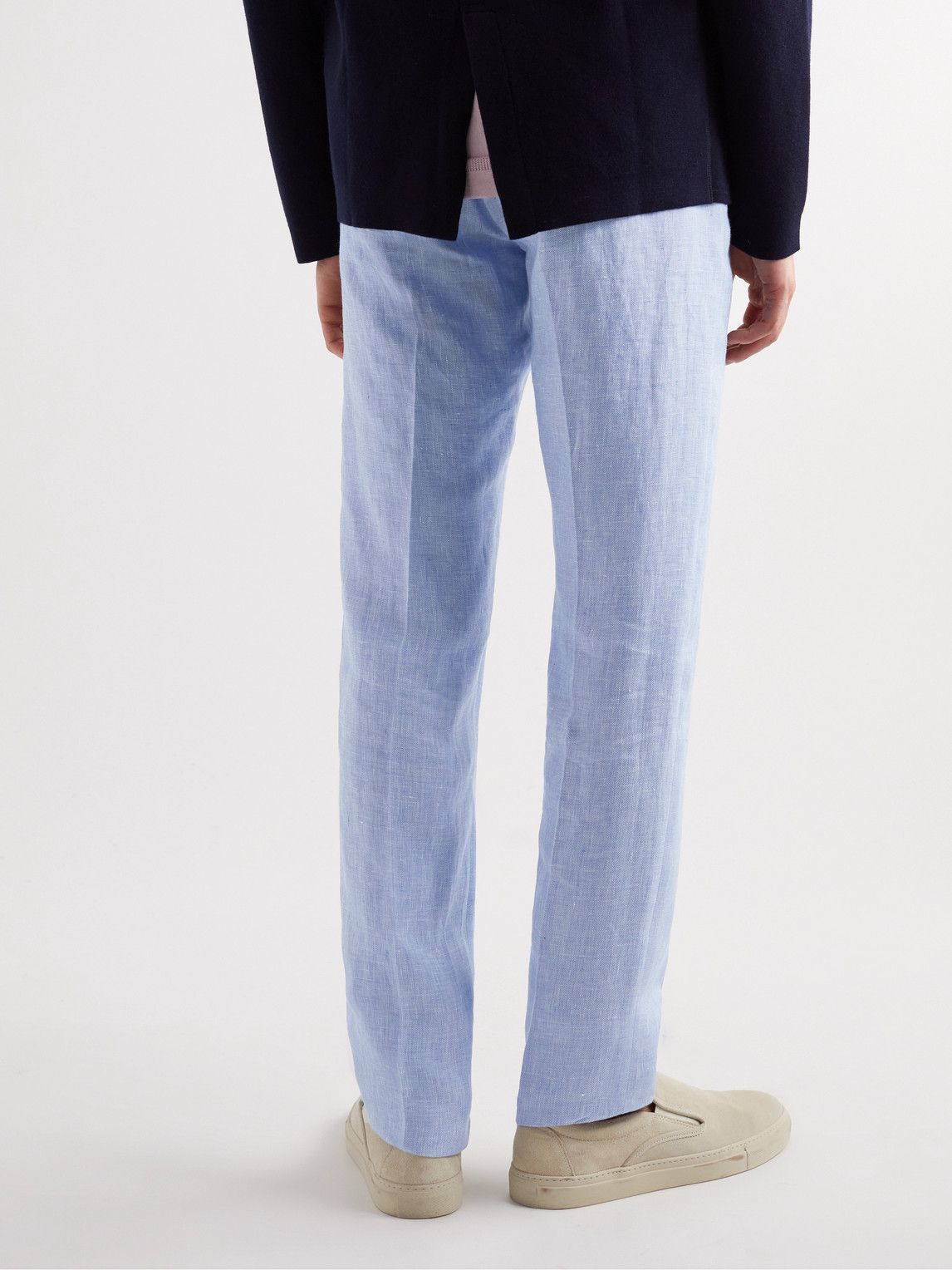 Zanella - Nash Straight-Leg Linen Trousers - Blue
