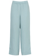 Eileen Fisher Wide-leg Linen Trousers Light Blue