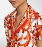 Dolce&Gabbana Majolica cropped cotton poplin blouse