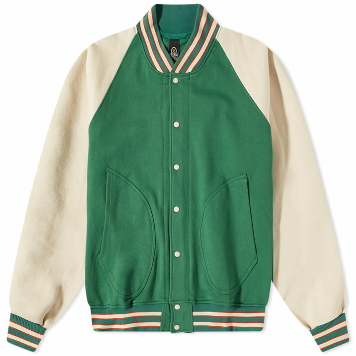 Photo: FrizmWORKS Men's Varsity Sweat Jacket in Vintage Green