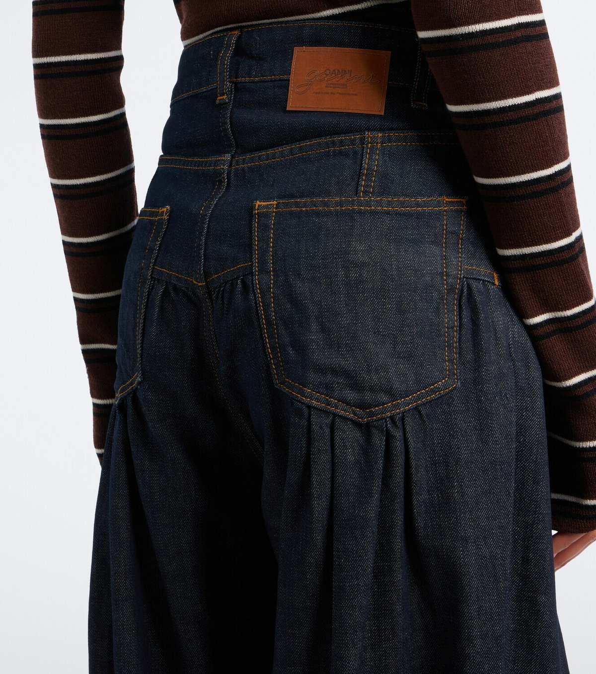 Ganni Gathered barrel-leg jeans