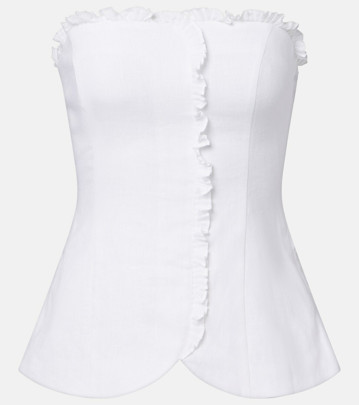 Posse Florence ruffled linen top