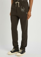 Rick Owens X Moncler Logo-appliquéd Cotton Sweatpants Brown