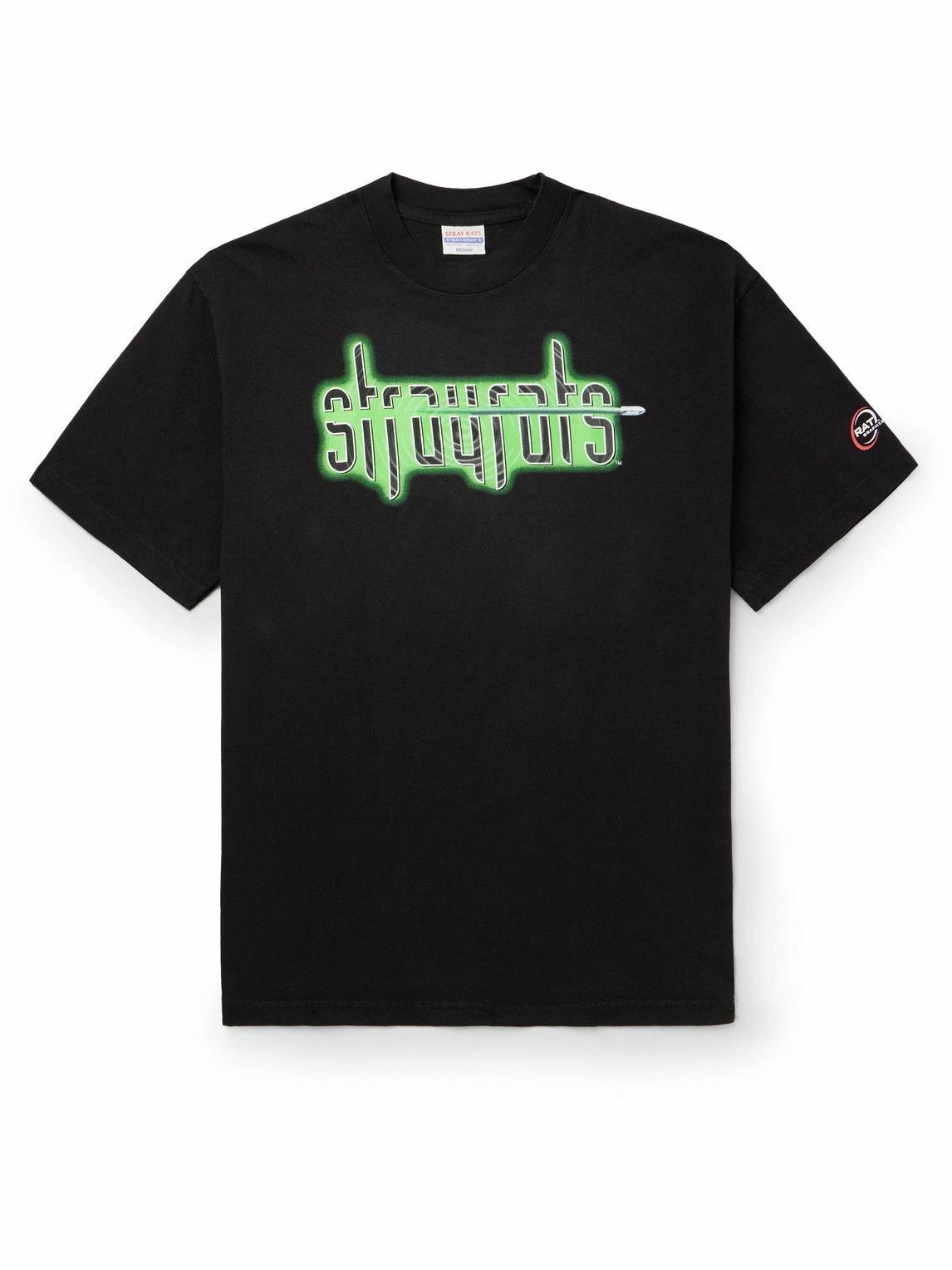 Photo: Stray Rats - Silence Logo-Print Cotton-Jersey T-Shirt - Black