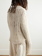 AIREI - Crocheted Recycled Cashmere and Wool-Blend Sweater - Neutrals