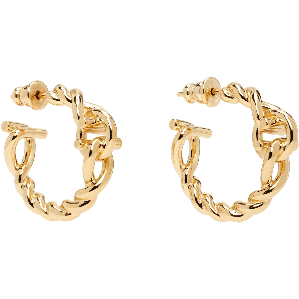Ferragamo Twisted Chain Gancini Hoop Earrings