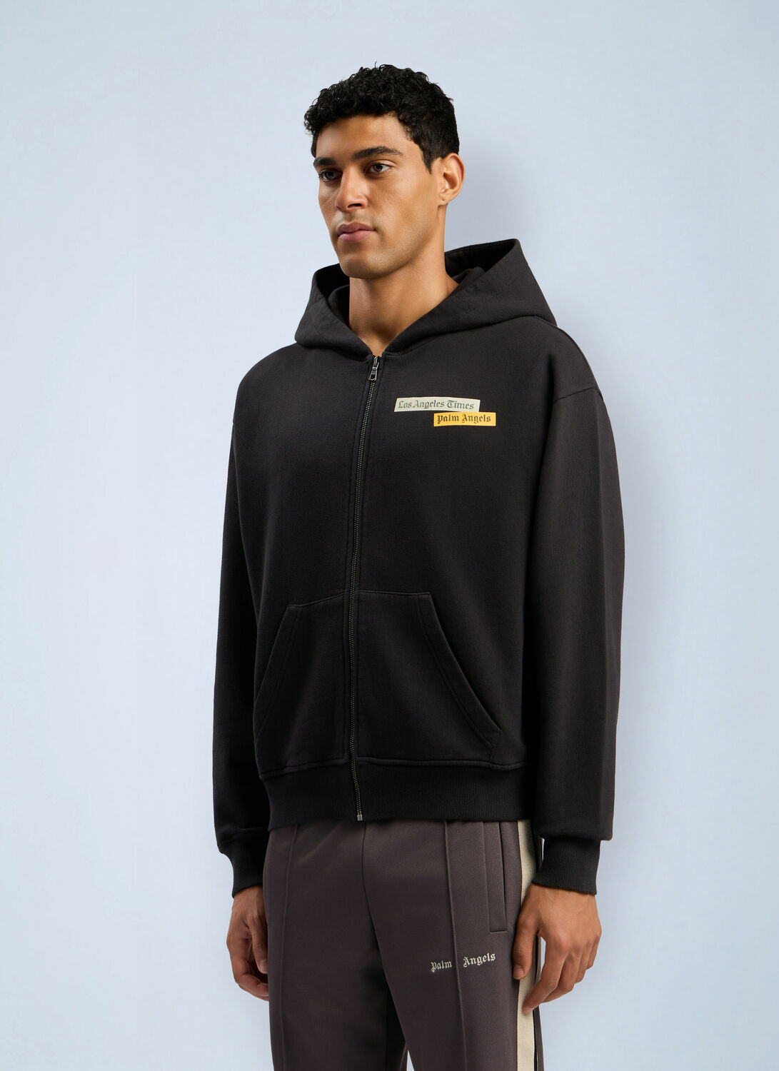 Palm Angels PaxLaTimes News Zip Hooded Sweatshirt