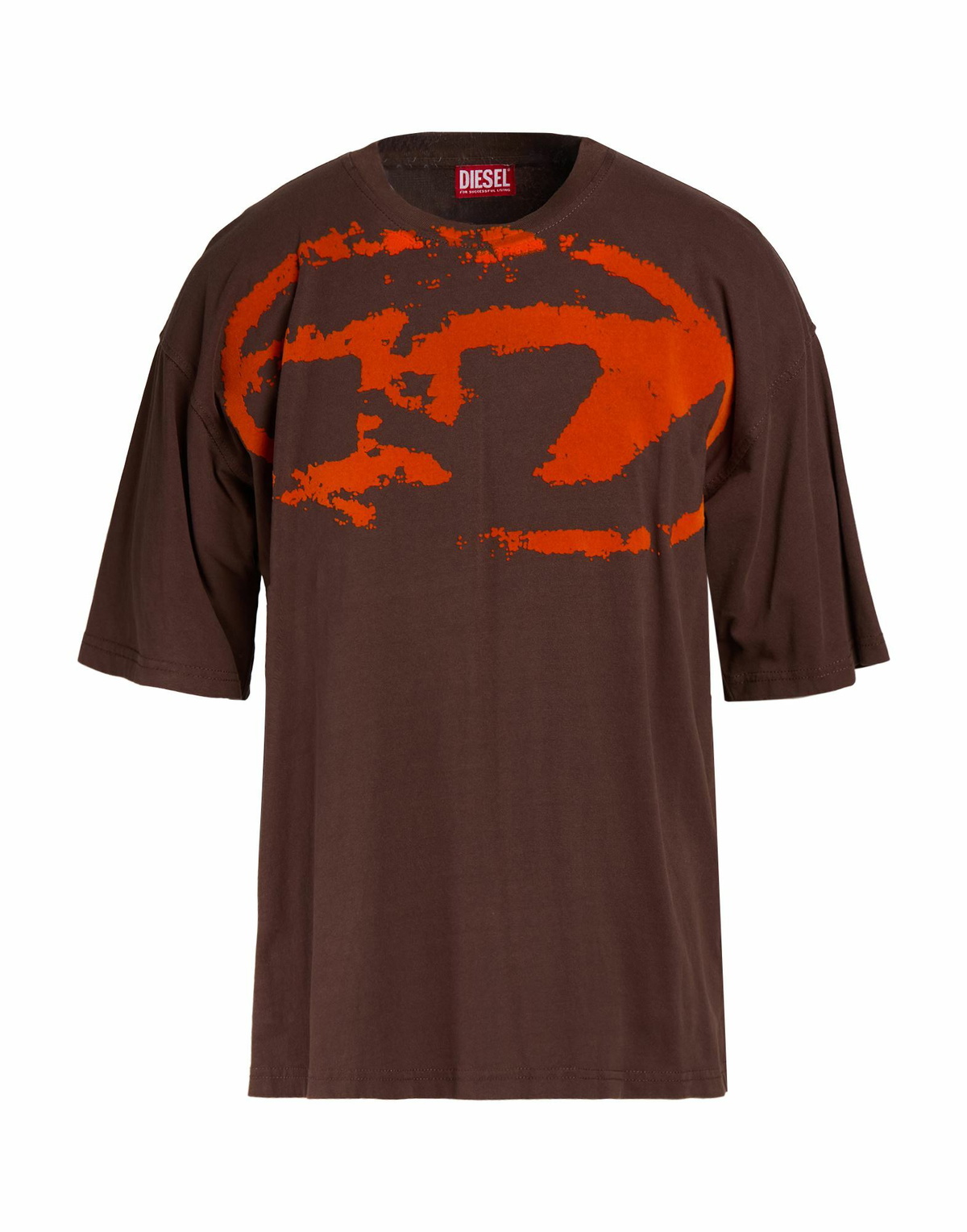 Diesel Mens T-shirt Chocolate in Brown
