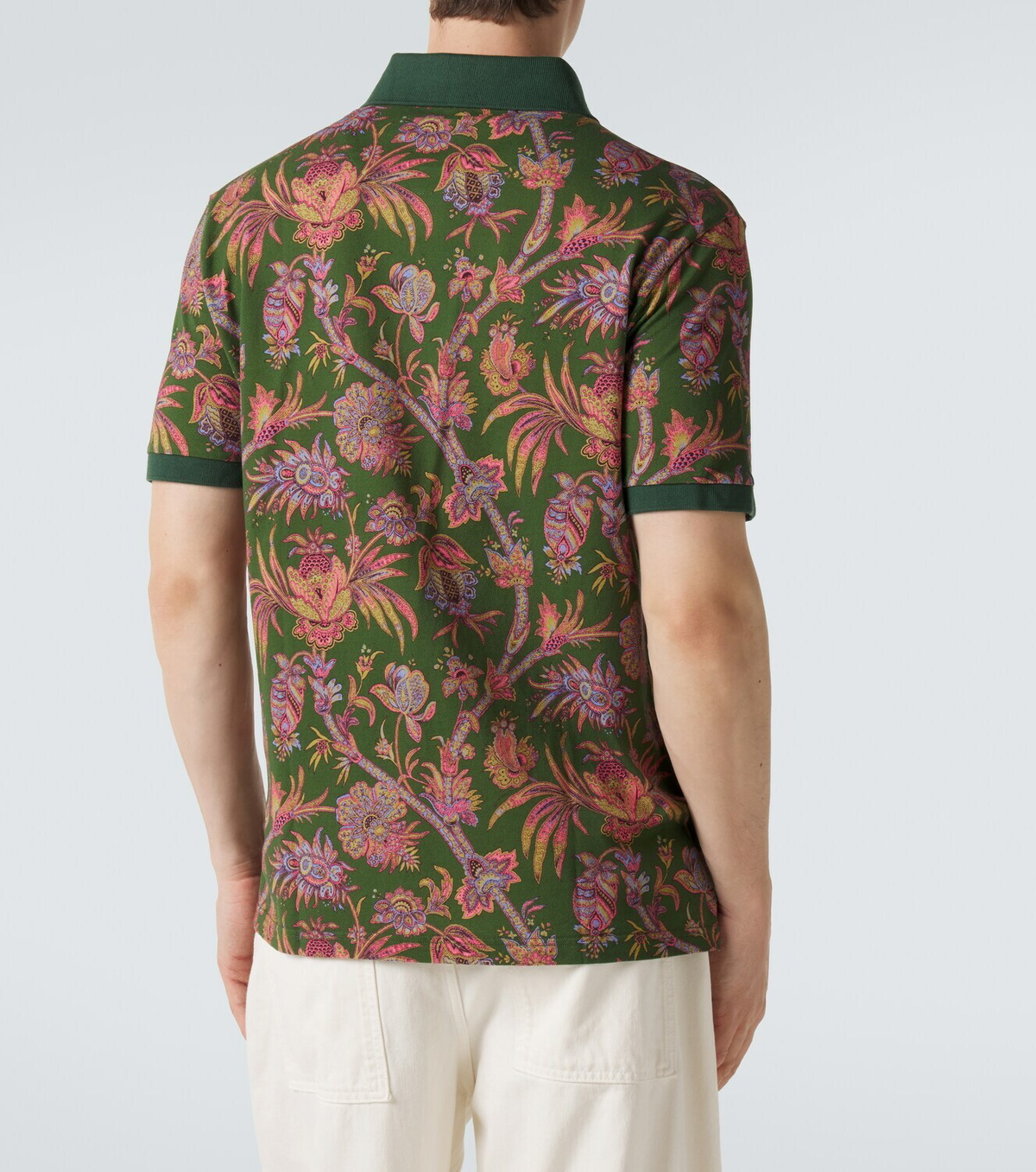 Etro Floral cotton piqué polo shirt