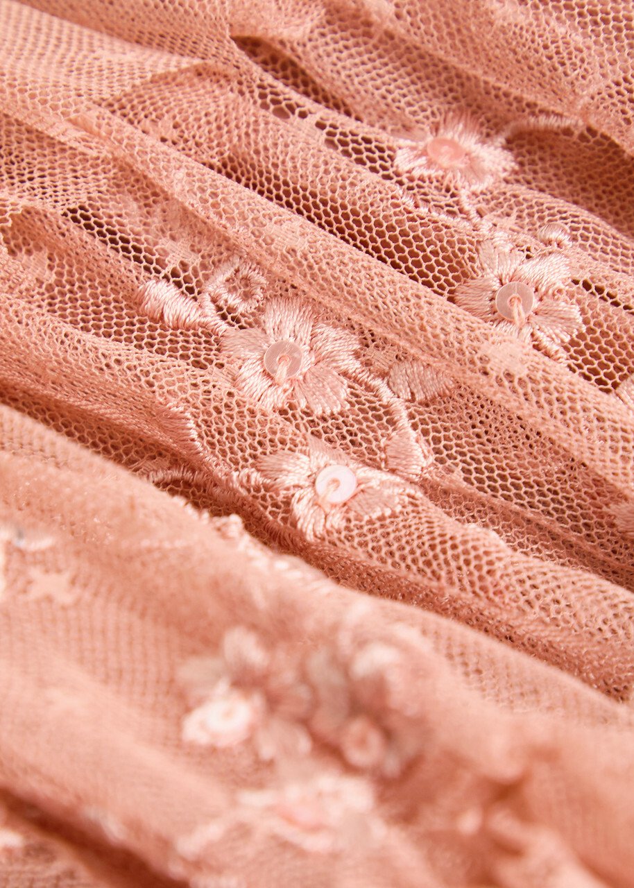 Needle & Thread Blossom Floral-embroidered Tulle Gown Pink