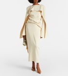 Khaite Draped crêpe midi dress