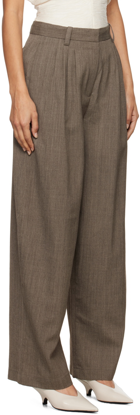 CO Brown Pleated Barrel Trousers