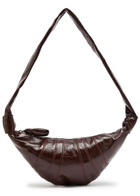 Lemaire Croissant Small Glossed Leather Shoulder bag - Chocolate - One Size