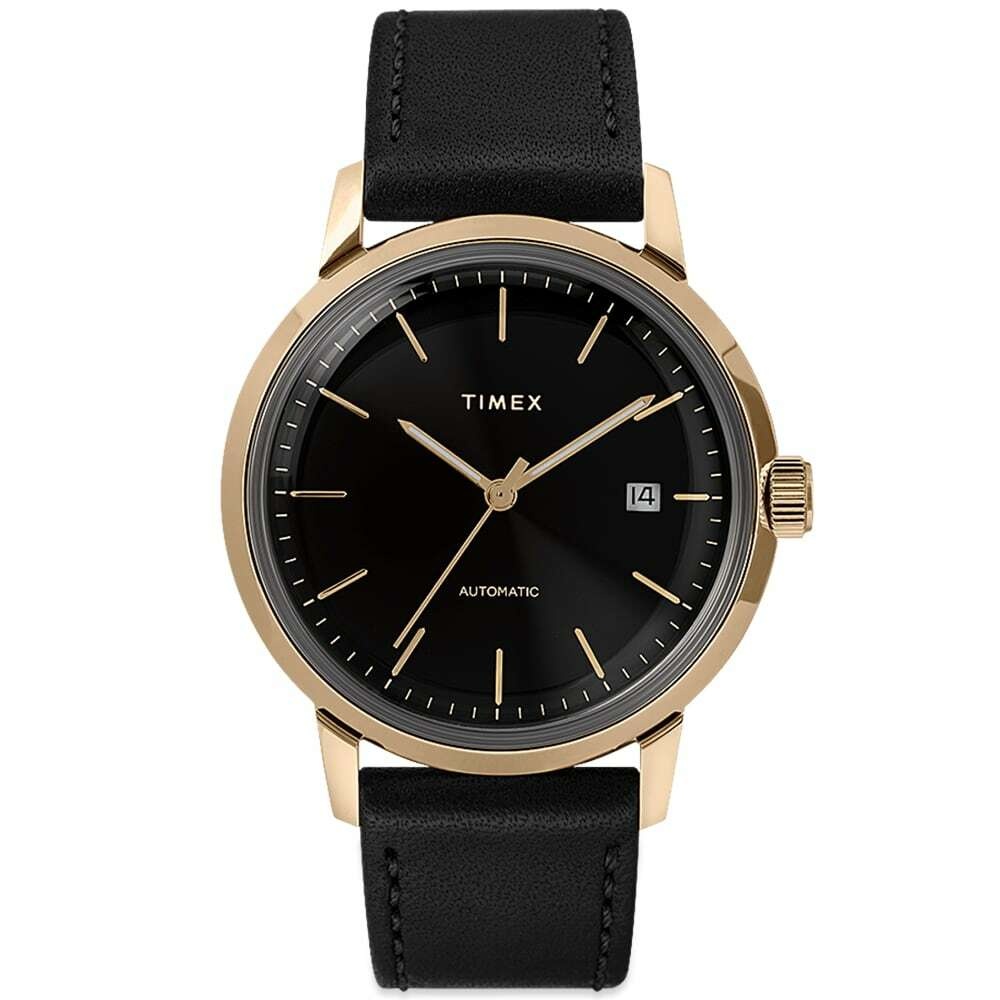 Photo: Timex Marlin Automatic Watch in Black/Gold