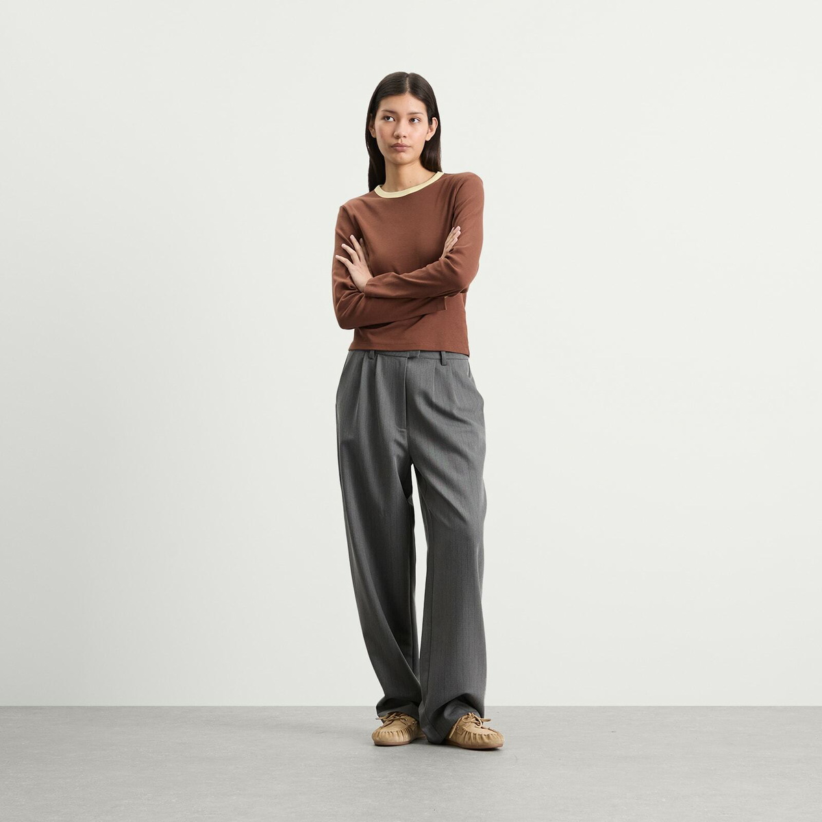 Hosbjerg Women's Babette Long Sleeve T-Shirt in Brown