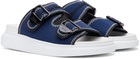 Alexander McQueen Blue & White Hybrid Slide Sandals