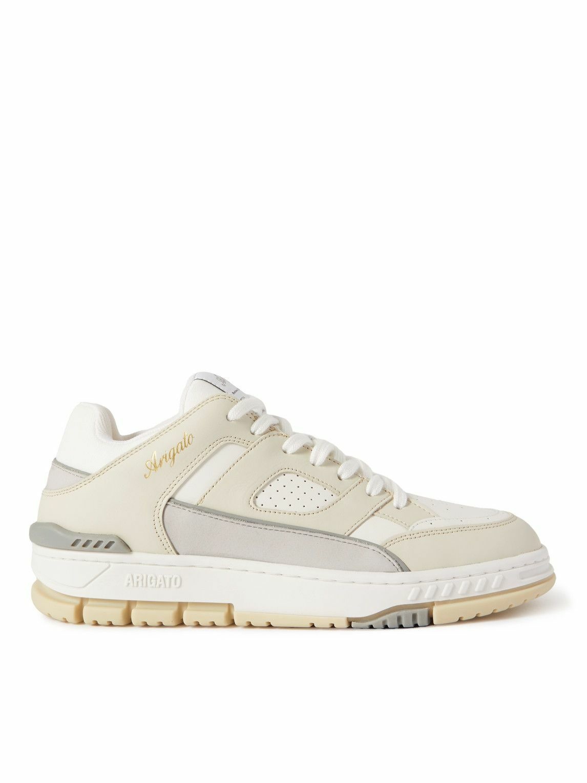 Photo: Axel Arigato - Area Lo Mesh-Trimmed Leather Sneakers - White