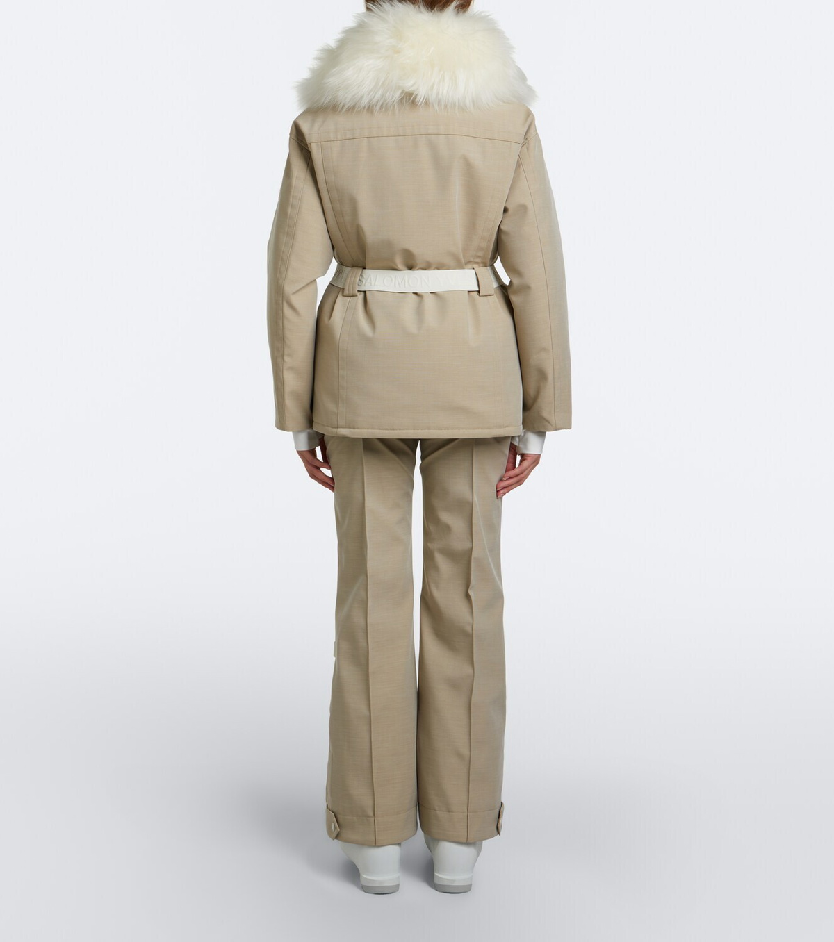Yves Salomon Belted shearling-trimmed ski jacket