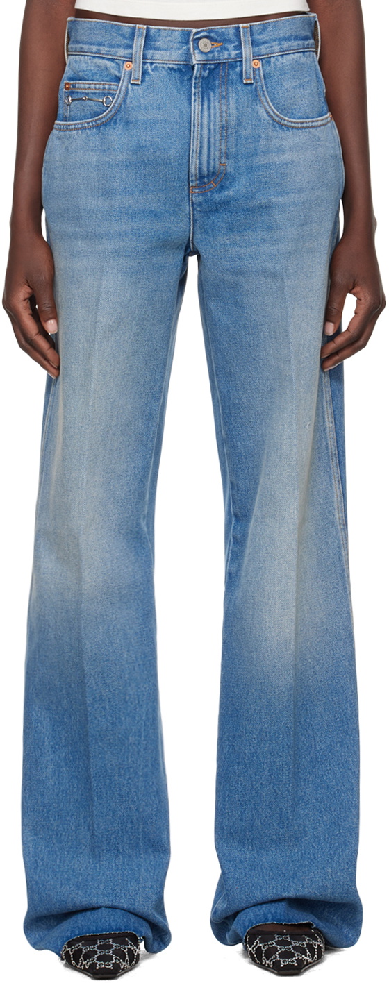 Gucci Blue Horsebit Jeans Gucci