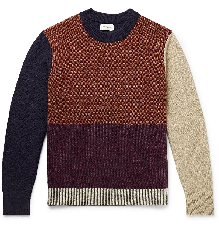 Photo: Oliver Spencer - Blenheim Colour-Block Wool Sweater - Brown