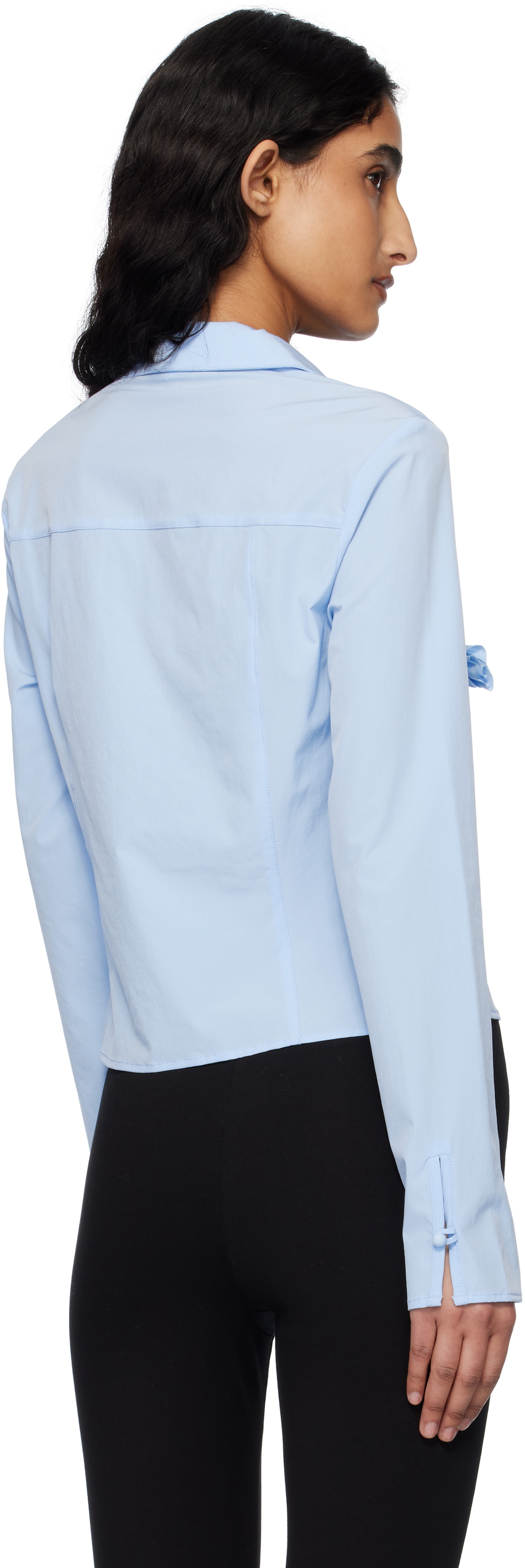 Kijun Blue Corsage Shirring Shirt