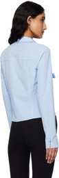 Kijun Blue Corsage Shirring Shirt