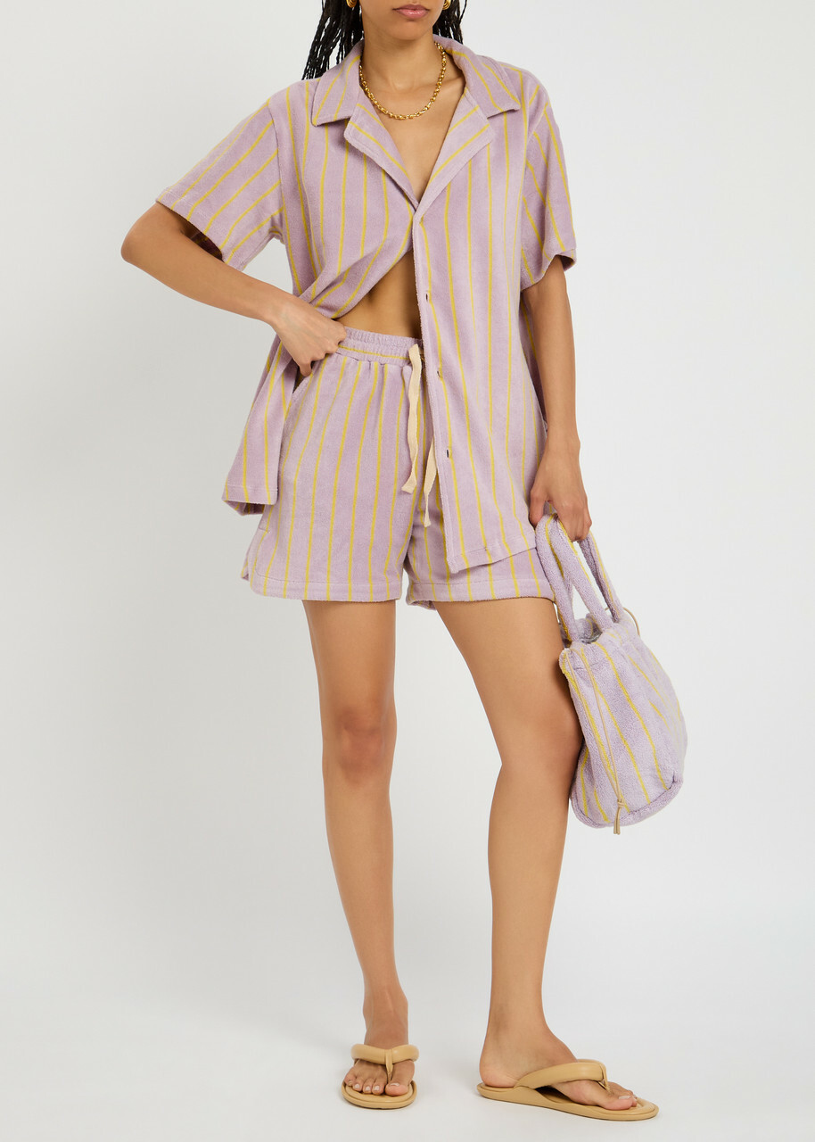 Bongusta Naram Striped Terry Shorts Lilac