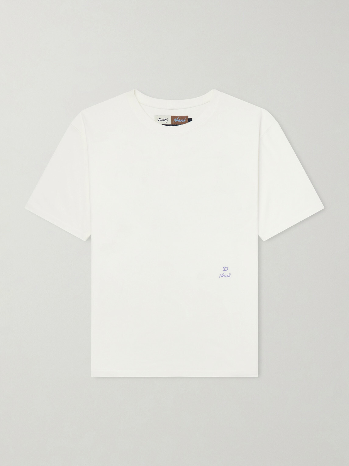 Drake's - Nanga Printed Cotton-Jersey T-Shirt - Neutrals