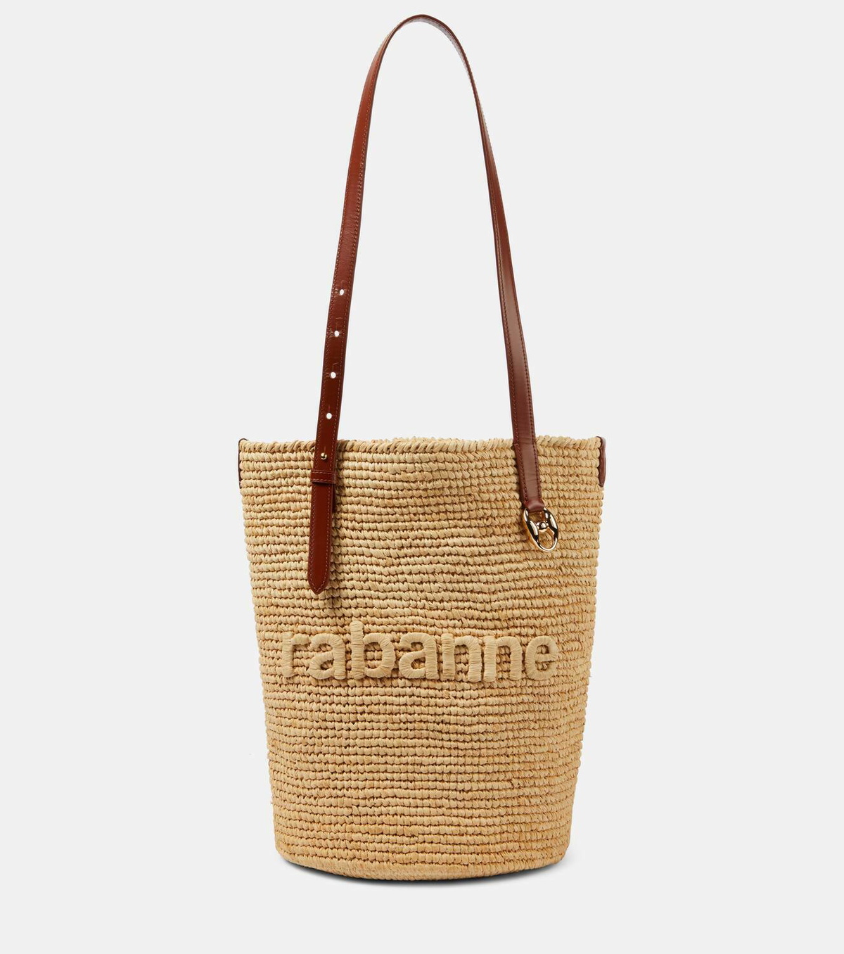 トートバッグ Rabanne Logo Natural Raffia Tote Bag Rabanne Logo raffia tote bag Paco Rabanne