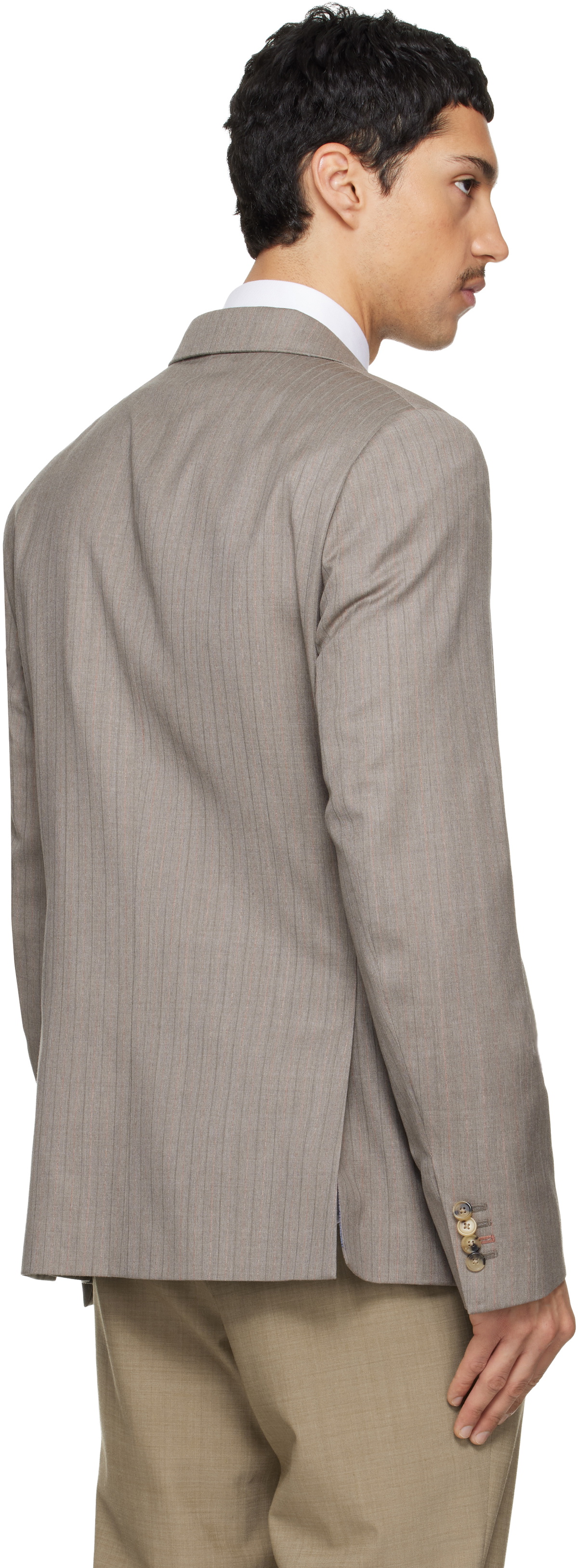 Paul Smith Taupe Striped Blazer