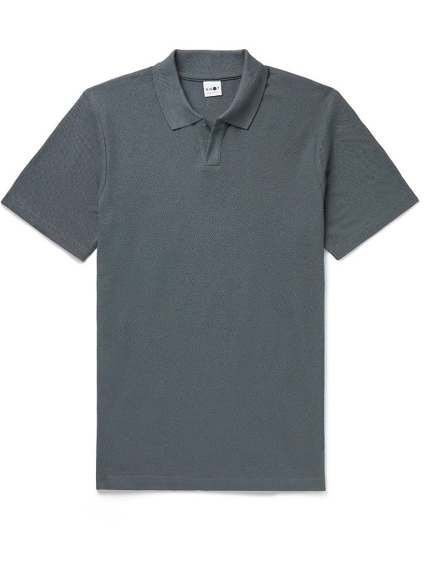 Photo: NN07 - Paul Cotton and Modal-Blend Piqué Polo Shirt - Gray