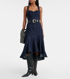 7 For All Mankind Sweetheart denim midi dress