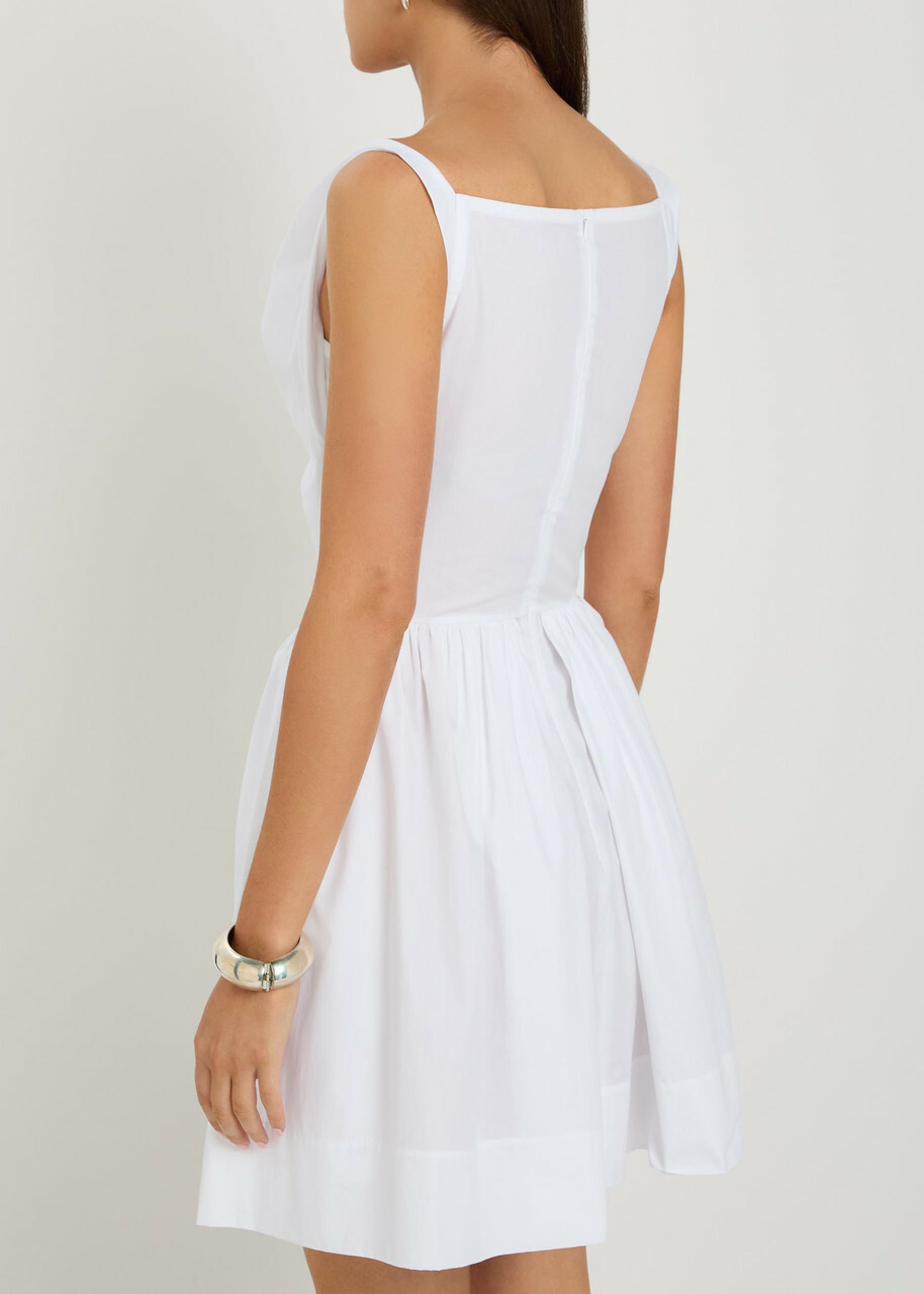 Vivienne Westwood Mini Sunday Draped Cotton-poplin Mini Dress White