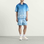 Casablanca Men's Egyptian Rug Silk Shorts in Blue