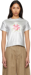 Casablanca Silver Ribbed T-shirt