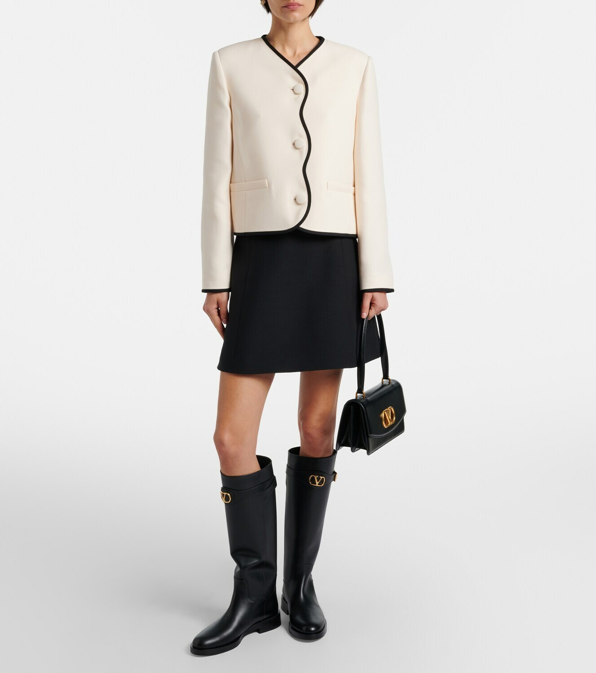 Valentino Garavani VLogo leather knee-high boots