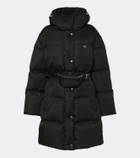 Prada Belted hooded Re-Nylon down coat