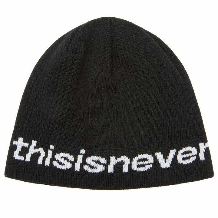 Photo: thisisneverthat Men's SP Logo No Cuff Beanie in Black 