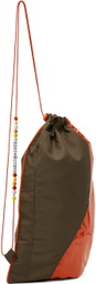 Robyn Lynch Brown Smiley Charm Drawstring Pouch