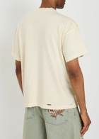 Satoshi Nakamoto Configure Distressed Printed Cotton T-shirt White